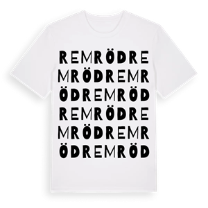Remröd ordlek t-shirt – ekologisk bomull t-shirt från Pinshirt