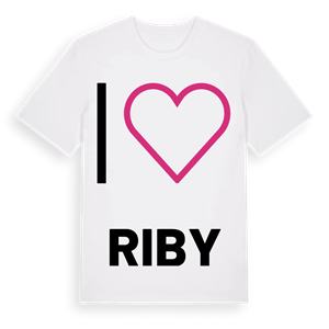 Jag älskar Riby t-shirt stort tryck – ekologisk bomull t-shirt från Pinshirt
