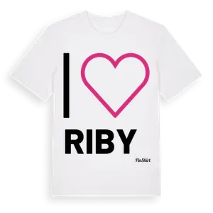 Jag älskar Riby t-shirt stort tryck – ekologisk bomull t-shirt från Pinshirt