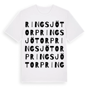 Ringsjötorp ordlek t-shirt – ekologisk bomull t-shirt från Pinshirt