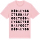 Pink Cotton t-shirt med Röda bygget ordlek t-shirt