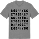 Mid Heather Gray t-shirt med Röda bygget ordlek t-shirt