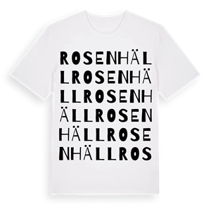 Rosenhäll ordlek t-shirt – ekologisk bomull t-shirt från Pinshirt