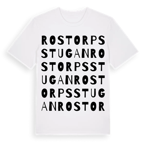 Rostorpsstugan ordlek t-shirt – ekologisk bomull t-shirt från Pinshirt