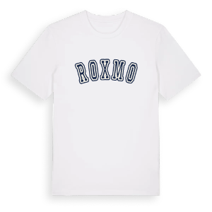 Roxmo college t-shirt – ekologisk bomull t-shirt från Pinshirt