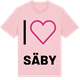 Pink Cotton t-shirt med Jag älskar Säby t-shirt stort tryck