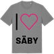 Mid Heather Gray t-shirt med Jag älskar Säby t-shirt stort tryck