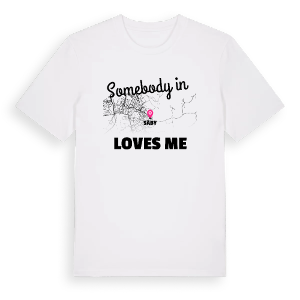 Någon i Säby älskar mig t-shirt – ekologisk bomull t-shirt från Pinshirt