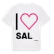 White t-shirt med Jag älskar Sal t-shirt stort tryck