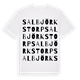 White t-shirt med Salbjörkstorp ordlek t-shirt