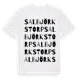 White t-shirt med Salbjörkstorp ordlek t-shirt