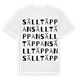 White t-shirt med Sälltäppan ordlek t-shirt