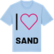 Blue Soul t-shirt med Jag älskar Sand t-shirt stort tryck