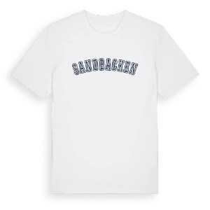 Sandbacken college t-shirt – ekologisk bomull t-shirt från Pinshirt