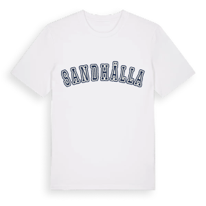 Sandhälla college t-shirt – ekologisk bomull t-shirt från Pinshirt