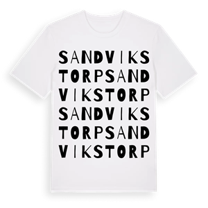 Sandvikstorp ordlek t-shirt – ekologisk bomull t-shirt från Pinshirt