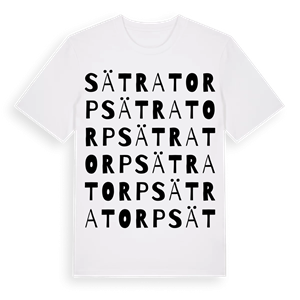 Sätratorp ordlek t-shirt – ekologisk bomull t-shirt från Pinshirt