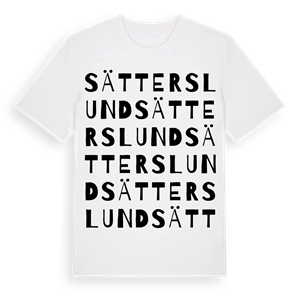Sätterslund ordlek t-shirt – ekologisk bomull t-shirt från Pinshirt