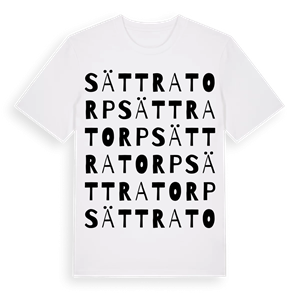 Sättratorp ordlek t-shirt – ekologisk bomull t-shirt från Pinshirt