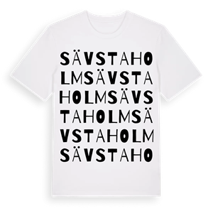 Sävstaholm ordlek t-shirt – ekologisk bomull t-shirt från Pinshirt
