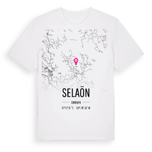 Selaön karta t-shirt – ekologisk bomull t-shirt från Pinshirt