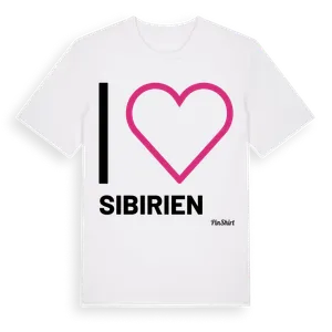 Jag älskar Sibirien t-shirt stort tryck – ekologisk bomull t-shirt från Pinshirt