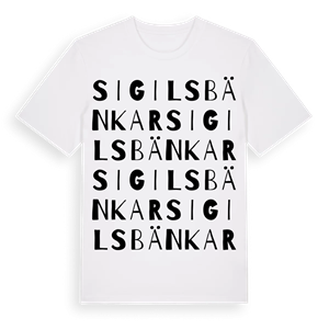 Sigils bänkar ordlek t-shirt – ekologisk bomull t-shirt från Pinshirt