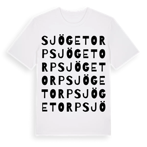 Sjögetorp ordlek t-shirt – ekologisk bomull t-shirt från Pinshirt