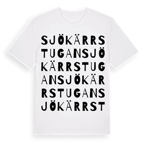 Sjökärrstugan ordlek t-shirt – ekologisk bomull t-shirt från Pinshirt