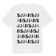 White t-shirt med Sjuan ordlek t-shirt
