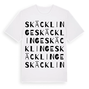 Skäcklinge ordlek t-shirt – ekologisk bomull t-shirt från Pinshirt
