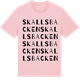 Pink Cotton t-shirt med Skallsbacken ordlek t-shirt