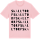 Pink Cotton t-shirt med Skalltorp ordlek t-shirt