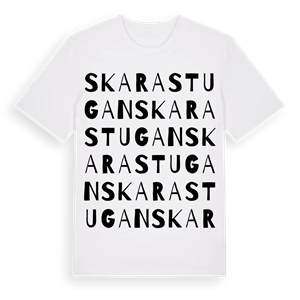Skarastugan ordlek t-shirt – ekologisk bomull t-shirt från Pinshirt