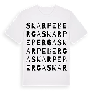Skarpeberga ordlek t-shirt – ekologisk bomull t-shirt från Pinshirt