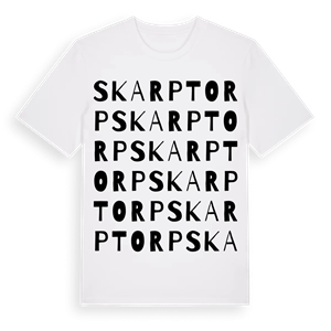 Skarptorp ordlek t-shirt – ekologisk bomull t-shirt från Pinshirt