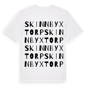 Skinnbyxtorp ordlek t-shirt – ekologisk bomull t-shirt från Pinshirt