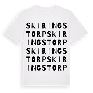 Skiringstorp ordlek t-shirt – ekologisk bomull t-shirt från Pinshirt