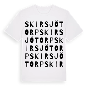 Skirsjötorp ordlek t-shirt – ekologisk bomull t-shirt från Pinshirt