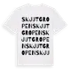 White t-shirt med Skjutgropen ordlek t-shirt
