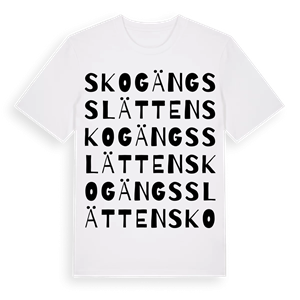Skogängsslätten ordlek t-shirt – ekologisk bomull t-shirt från Pinshirt