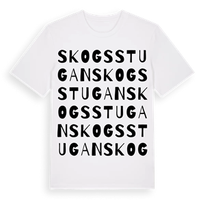 Skogsstugan ordlek t-shirt – ekologisk bomull t-shirt från Pinshirt