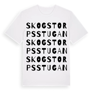 Skogstorpsstugan ordlek t-shirt – ekologisk bomull t-shirt från Pinshirt