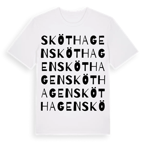 Sköthagen ordlek t-shirt – ekologisk bomull t-shirt från Pinshirt