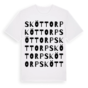 Sköttorp ordlek t-shirt – ekologisk bomull t-shirt från Pinshirt