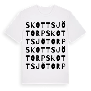 Skottsjötorp ordlek t-shirt – ekologisk bomull t-shirt från Pinshirt