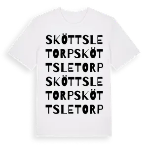 Sköttsletorp ordlek t-shirt – ekologisk bomull t-shirt från Pinshirt