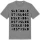 Mid Heather Gray t-shirt med Skräddarstuskogen ordlek t-shirt