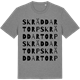 Mid Heather Gray t-shirt med Skräddartorp ordlek t-shirt