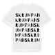 White t-shirt med Skrumpan ordlek t-shirt